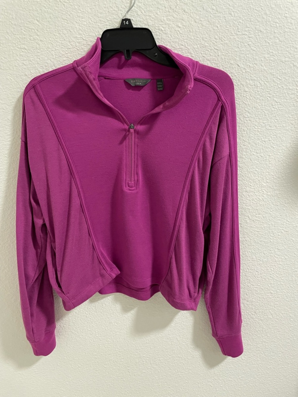 Danskin Magenta Quarter-Zip Pullover Sweatshirt